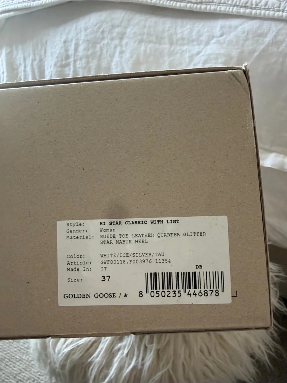Golden Goose Inspired Glitter Star Sneakers - White & Silver